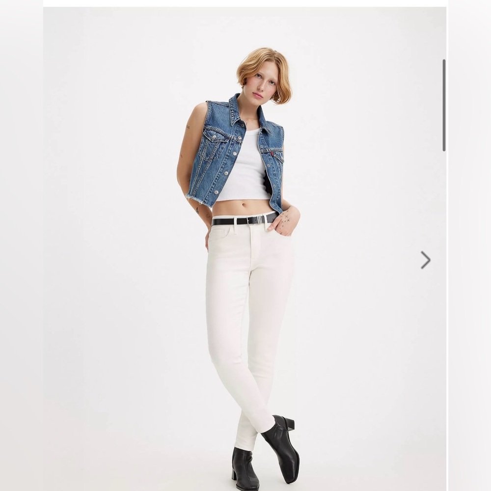 Levi’s 525 White Super Skinny Denim Jeans Size 29 High Waisted